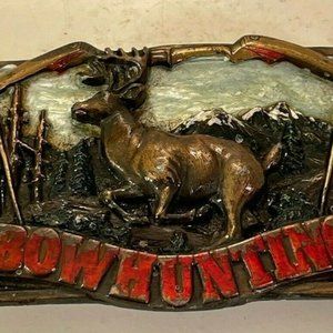 BOW HUNTING BELT BUCKLE #F146 1983 Bergamot Brass